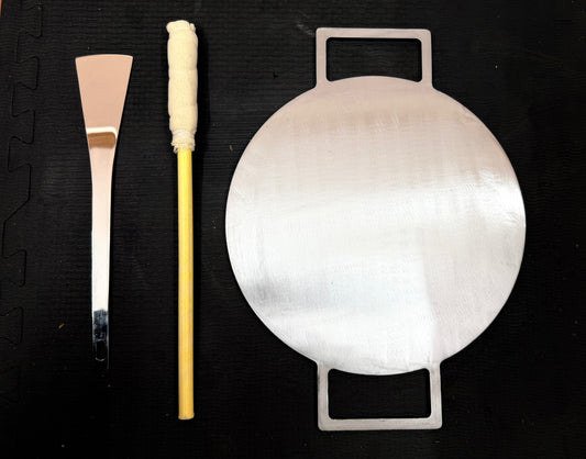 11.5 Inch Double Handle Fully Seasoned Dosa Pan + Spatula (అట్లకాడ)+ Magic Wand