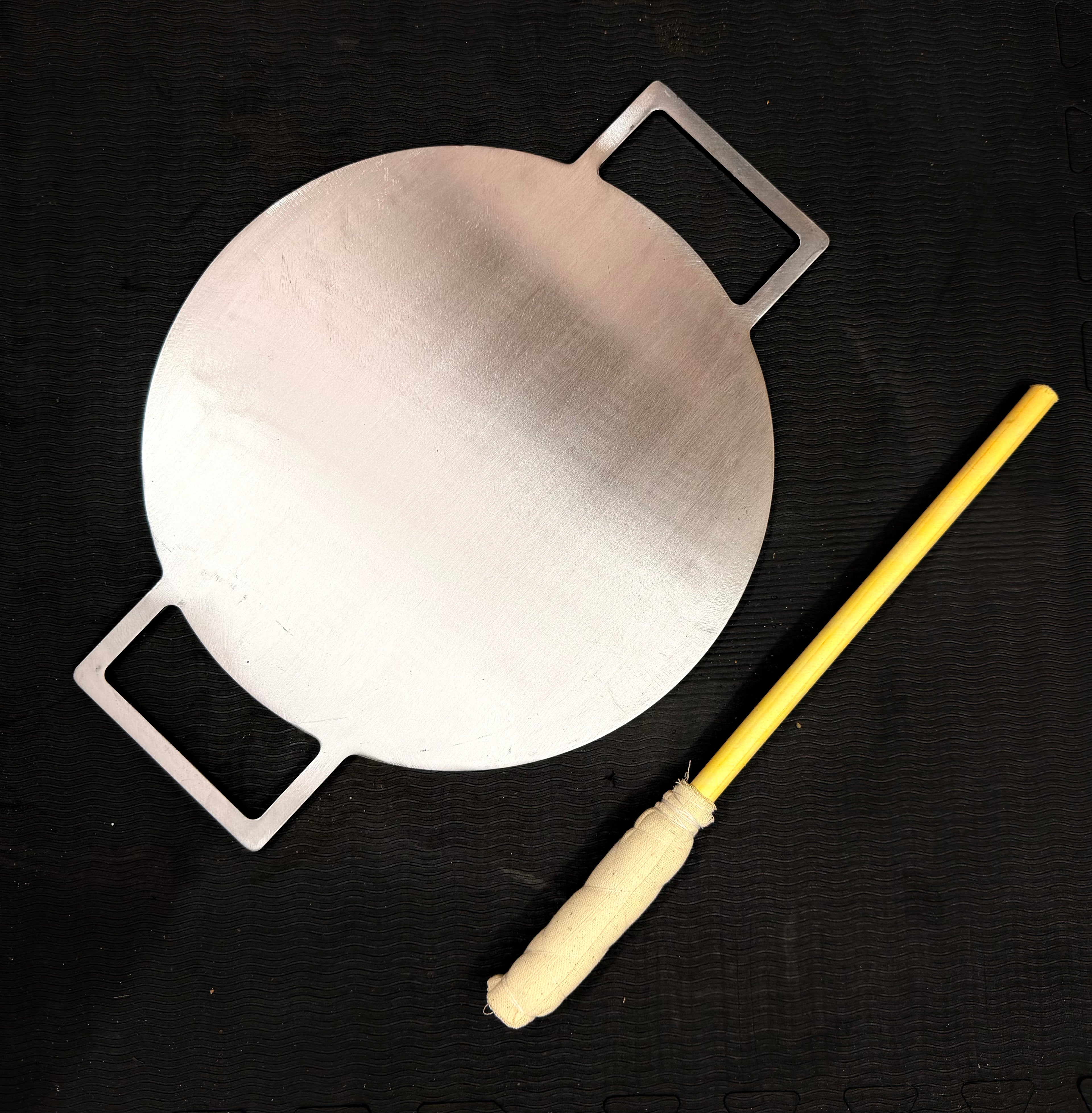 13 Inch Double Handle Fully Seasoned Iron Dosa Tawa + (FREE)Magic Wand