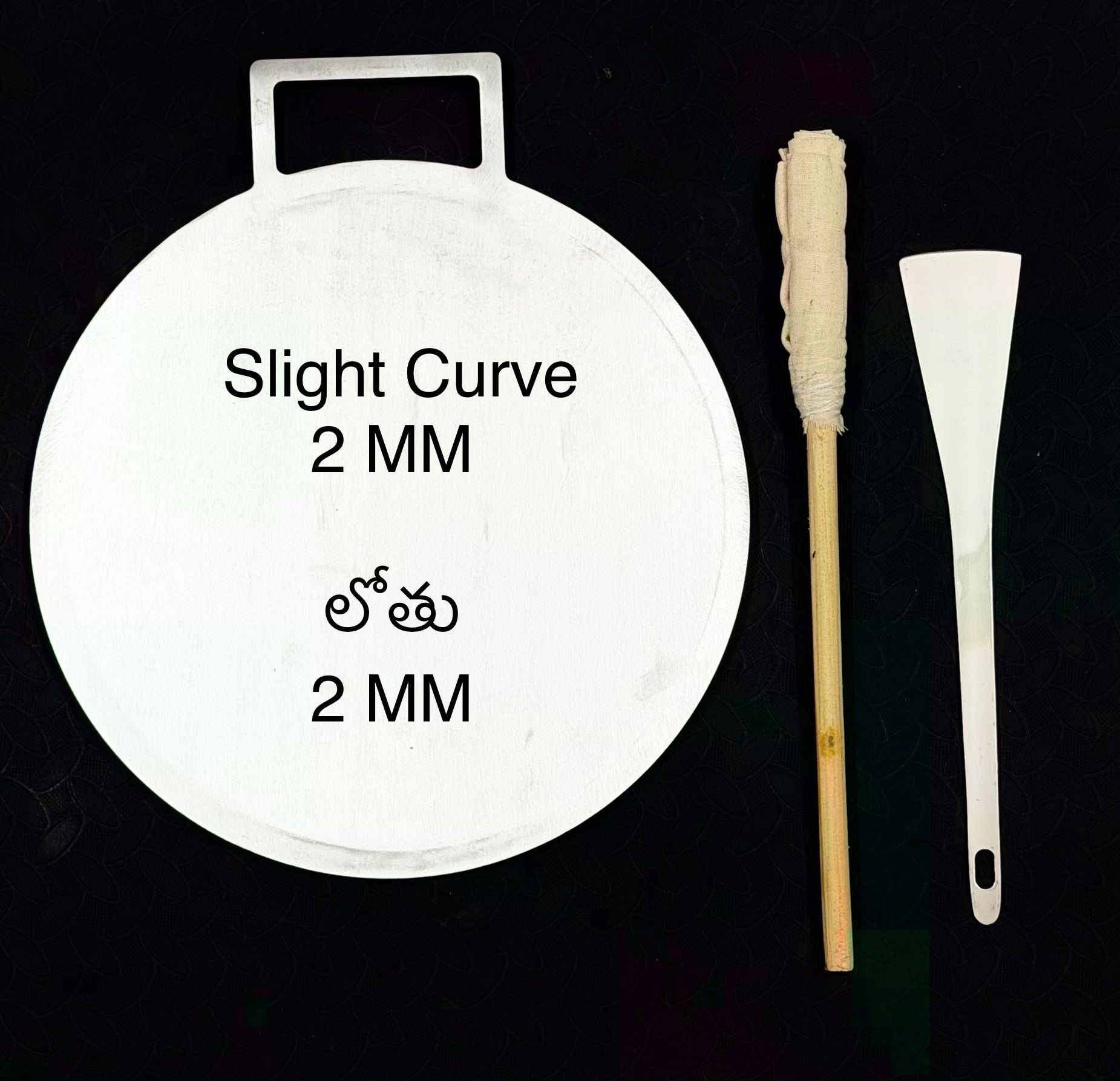 Curve 11.5 Inch Single Handle Fully Seasoned Pan +(FREE) Magic Wand + Spatula