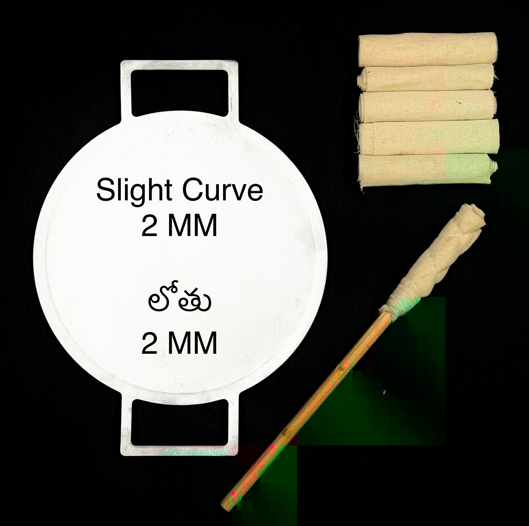 Curve 13 Inch Double Handle Fully Seasoned Pan +(FREE) Magic Wand + Magic Wand Cloth (Pack of 5)