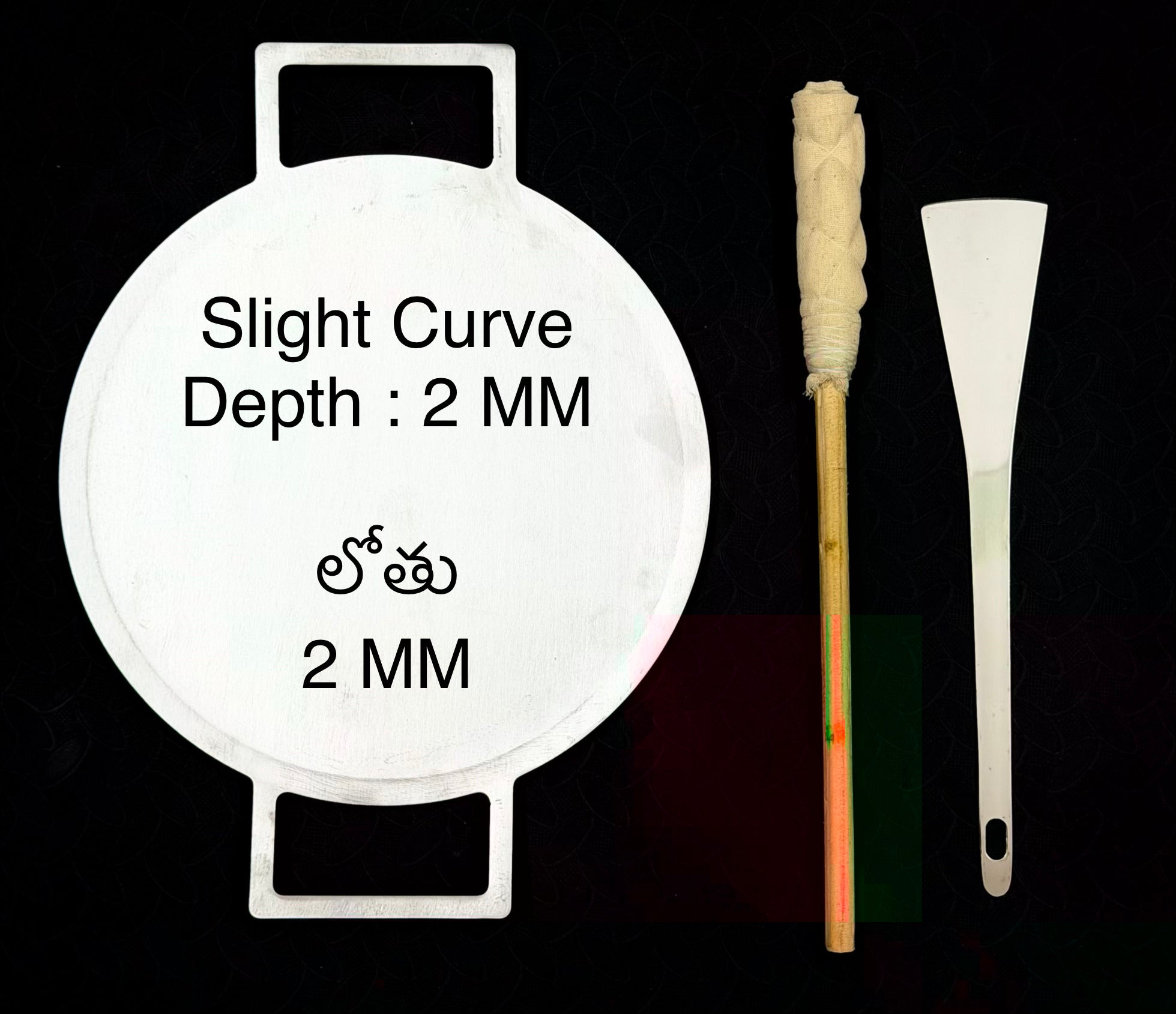 Curve 11.5 Inch Double Handle Fully Seasoned Pan +(FREE) Magic Wand + Spatula